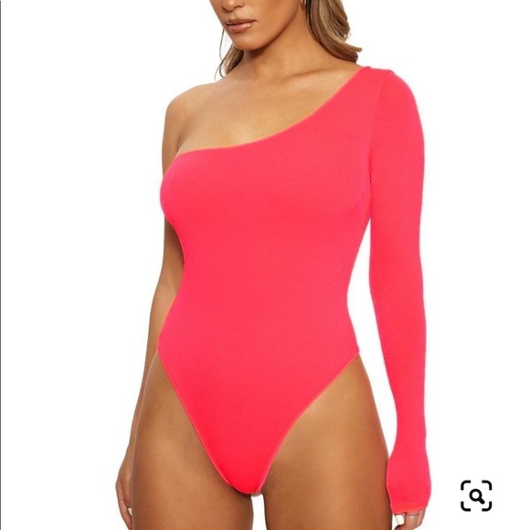 NAKED WARDROBE Side Piece Bodysuit - Hot Pink sz.L - Picture 1 of 3